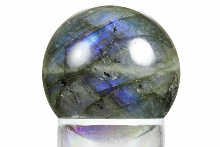 Flashy, Polished Labradorite Sphere - Great Color Play #350035